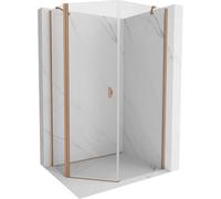 Mexen Mist cabine de douche pentagonale asymétrique pivotante 80 x 100 cm, transparent, cuivre brossé - 8A8-080-100-65-00 77344 5905315663528