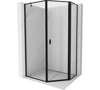 Mexen Mist cabine de douche pentagonale asymétrique pivotante droite 80 x 100 cm, cadre noir, noir - 8A8-080-100-70-70-P 77403 5905315663795
