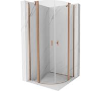 Mexen Mist cabine de douche semi-circulaire pivotante 100 x 100 cm, transparent, cuivre brossé - 8A32-100-100-65-00 78264 5905315956859