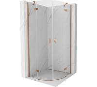 Mexen Mist cabine de douche semi-circulaire pivotante 100 x 100 cm, transparent, cuivre brossé - 8A33-100-100-65-00 77764 5905315673749