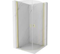 Mexen Mist cabine de douche semi-circulaire pivotante 70 x 70 cm, transparent, or brossé - 8A31-070-070-55-00 78397 5905315956590