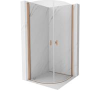 Mexen Mist cabine de douche semi-circulaire pivotante 80 x 80 cm, transparent, cuivre brossé - 8A31-080-080-65-00 78405 5905315956637