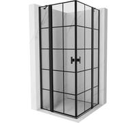 Mexen Mist Duo Cabine de douche à porte pivotante 100 x 100 cm Grille noire