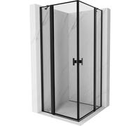 Mexen Mist Duo cabine de douche pivotante 100 x 100 cm, cadre noir, noir - 8A4-100L-100P-70-70 71991 5905315604699