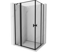 Mexen Mist Duo cabine de douche pivotante 120 x 110 cm, cadre noir, noir - 8A4-120L-110P-70-70 72007 5905315604804