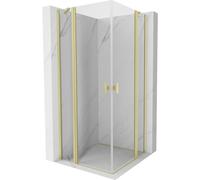Mexen Mist Duo cabine de douche pivotante 80 x 80 cm, transparent, or brossé - 8A4-080-080-55-00 71368 5905315602411