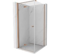 Mexen Mist-F cabine de douche pliante gauche 110 x 110 cm, transparent, cuivre brossé - 8A6T-110-110-65-00-L 76928 5905315644688