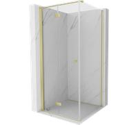 Mexen Mist-F cabine de douche pliante gauche 95 x 95 cm, transparent, or brossé - 8A6T-095-095-55-00-L 76753 5905315643445