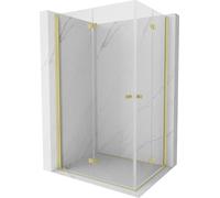 Mexen Mist-F Duo cabine de douche pliante droite 100 x 120 cm, transparent, or brossé - 8A6-100L-120P-55-00 76695 5905315658302