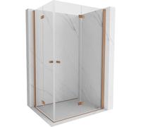 Mexen Mist-F Duo cabine de douche pliable droite 80 x 100 cm, transparent, cuivre brossé - 8A6-080L-100P-65-00 77441 5905315659033