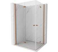 Mexen Mist-F Duo cabine de douche pliable gauche 100 x 90 cm, transparent, cuivre brossé - 8A6-100L-090P-65-00 77390 5905315658852