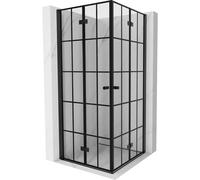 Mexen Mist-F Duo cabine de douche pliante 100 x 100 cm, grille noire, noir - 8A6-100L-100P-70-77 78676 5905315662705