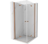 Mexen Mist-F Duo cabine de douche pliante 70 x 70 cm, transparent, cuivre brossé - 8A6-070L-070P-65-00 76704 5905315658357