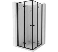 Mexen Mist-F Duo cabine de douche pliante 75 x 75 cm, cadre noir, noir - 8A6-075L-075P-70-70 78310 5905315660893