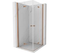 Mexen Mist-F Duo cabine de douche pliante 90 x 90 cm, transparent, cuivre brossé - 8A6-090L-090P-65-00 77382 5905315658838