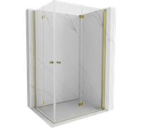 Mexen Mist-F Duo cabine de douche pliante droite 70 x 100 cm, transparent, or brossé - 8A6-070L-100P-55-00 76353 5905315657800