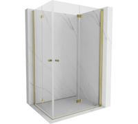 Mexen Mist-F Duo cabine de douche pliante droite 80 x 95 cm, transparente, or brossé - 8A6-080L-095P-55-00 76335 5905315657718