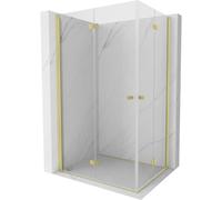 Mexen Mist-F Duo cabine de douche pliante gauche 120 x 80 cm, transparente, or brossé - 8A6-120L-080P-55-00 76220 5905315657466