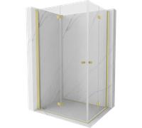Mexen Mist-F Duo cabine de douche pliante gauche 75 x 70 cm, transparent, or brossé - 8A6-075L-070P-55-00 76110 5905315657152