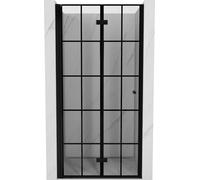 Mexen Mist-F Panneau de douche pliable gauche 110 cm, grille noire, noir - 8A6-110-000-70-77-L