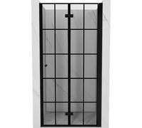 Mexen Mist-F porte de douche pliantes droites 75 cm, grille noire, noir - 8A6-075-000-70-77-P 75641 5905315640765