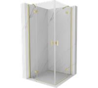 Mexen Mist-H Duo cabine de douche pivotante 120 x 120 cm, transparent, or brossé - 8A5-120L-120P-55-00 73905 5905315628657
