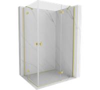 Mexen Mist-H Duo cabine de douche pivotante droite 100 x 110 cm, transparent, or brossé - 8A5-100L-110P-55-00 73861 5905315628398