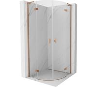Mexen Mist L cabine de douche demi-circulaire pivotante 90 x 90 cm, transparent, cuivre brossé - 8A33L-090-090-65-00 77794 5905315673855
