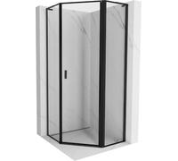 Mexen Mist L Cabine de douche pentagonale porte droite 100 x 100 cm cadre noir