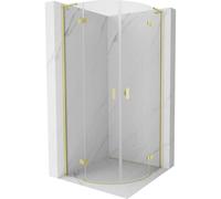 Mexen Mist L cabine de douche semi-circulaire pivotante 100 x 100 cm, transparent, or brossé - 8A33L-100-100-55-00 77792 5905315673848