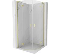 Mexen Mist L cabine de douche semi-circulaire pivotante 90 x 90 cm, transparent, or brossé - 8A33L-090-090-55-00 77788 5905315673831