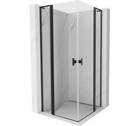 Mexen Mist L Duo cabine de douche à porte battante 105 x 105 cm, transparent, noir - 8A4L-105-105-70-00 71954 5905315606884