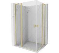 Mexen Mist L Duo cabine de douche pivotante 105 x 90 cm, transparent, or brossé - 8A4L-105-090-55-00 71866 5905315606174
