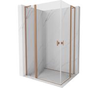 Mexen Mist L Duo cabine de douche pivotante 110 x 105 cm, transparent, cuivre brossé - 8A4L-110-105-65-00 71917 5905315606617