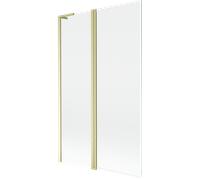 Mexen Mist L paroi de baignoire 2 volets 110 x 150 cm, transparent, doré brossé - 8A9L-110-011-55-00 78033 5905315673183