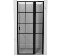 Mexen Mist L porte de douche pivotante droite 95 cm, grille noire, noir - 8A4L-095-000-70-77-P 72365 5905315589934