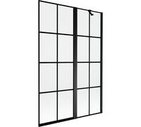 Mexen Mist pare-douche à deux volets côté droit 120 x 150 cm, grille noire, noir - 8A9-120-011-70-77-P 77576 5905315962751