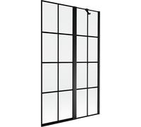 Mexen Mist paroi de baignoire 2 volets, droite, 110 x 150 cm, grille noire, noir - 8A9-110-011-70-77-P 77575 5905315962744