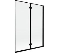 Mexen Mist paroi de baignoire à 2 volets droite 130 x 150 cm, cadre noir, noir - 8A9-130-002-70-70-P 77519 5905315962560