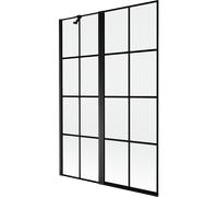 Mexen Mist paroi de baignoire pivotante 2 volets, côté gauche 120 x 150 cm, grille noire, noir - 8A9-120-011-70-77-L 77571 5905315962706