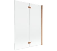 Mexen Mist paroi de douche 2 volets droit 130 x 150 cm, transparent, cuivre brossé - 8A9-130-002-65-00-P 77491 5905315961983