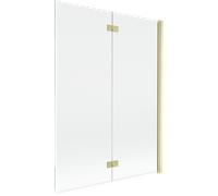 Mexen Mist paroi de douche à deux volets droite 130 x 150 cm, transparent, doré brossé - 8A9-130-002-55-00-P 77477 5905315961747