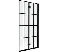 Mexen Mist paroi de douche pliante 2 volets droite 90 x 150 cm, grille noire, noir - 8A9-090-002-70-77-P 77529 5905315962867