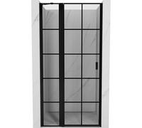 Mexen Mist porte de douche pivotante à gauche 120 cm, grille noire, noir - 8A4-120-000-70-77-L 72128 5905315588883