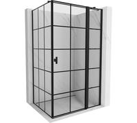 Mexen Mist T cabine de douche pivotante droite 105 x 80 cm, grille noire, noir - 8A4T-105-080-70-77-P 71537 5905315599964