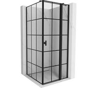 Mexen Mist T cabine de douche pivotante droite 120 x 120 cm, grille noire, noir - 8A4T-120-120-70-77-P 71712 5905315600776