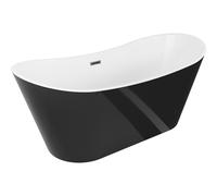 Mexen Montana baignoire autoportante 150 x 75 cm, blanc/noir, trop-plein gun metal - 52011507575-95 45627 5905315378392