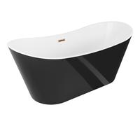Mexen Montana baignoire autoportante 150 x 75 cm, blanc/noir, trop-plein or rose - 52011507575-60 45623 5905315378354