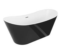 Mexen Montana baignoire autoportante 180 x 80 cm, blanche/noire, trop-plein en nickel brossé - 52011808075-97 45710 5905315378903