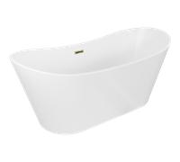 Mexen Montana baignoire îlot 180 x 90 cm, blanche, trop-plein doré - 52011809000-50 45718 5905315378934